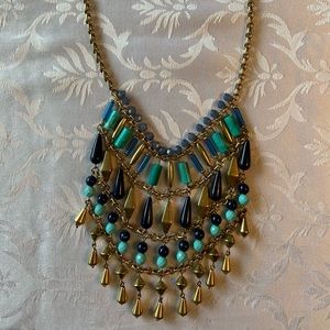 Green and Blue Stella & Dot Vintage Bib